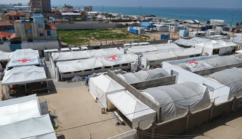 Red Cross Field Hospital aerial shot